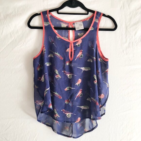 Modcloth Bird Print Tank Top - Picture 1 of 8